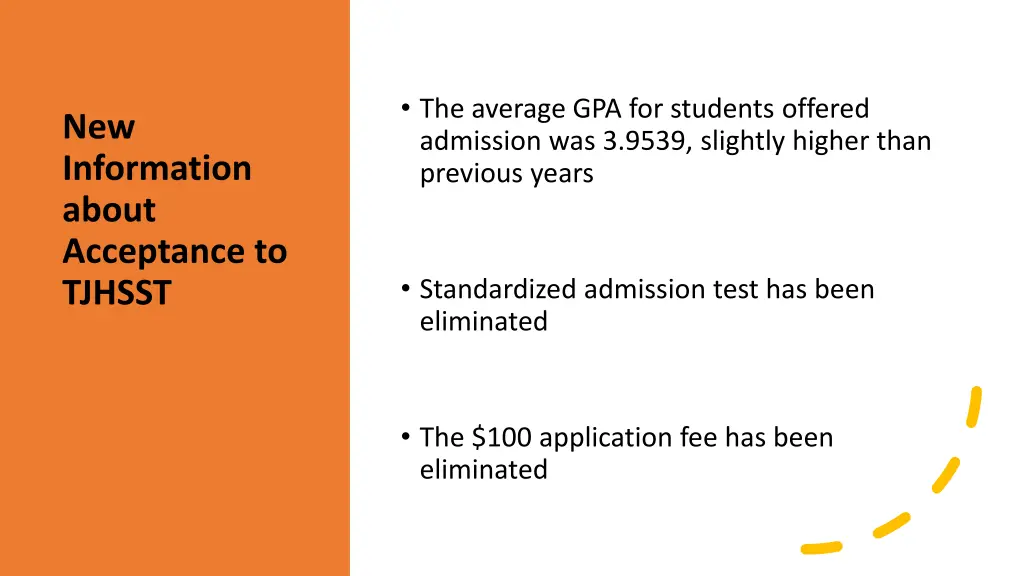 the average gpa for students offered admission