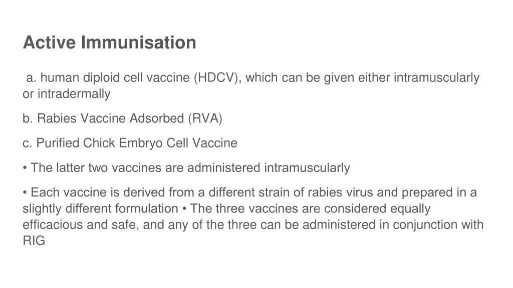 active immunisation