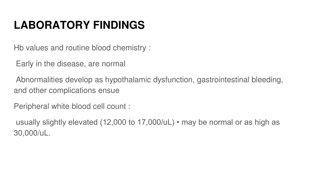 laboratory findings