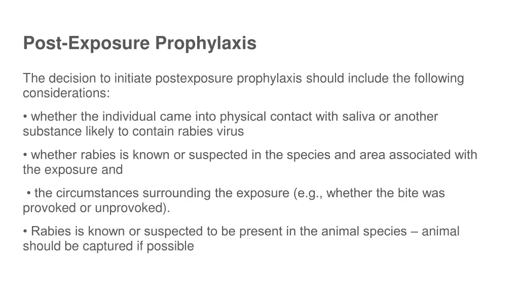 post exposure prophylaxis