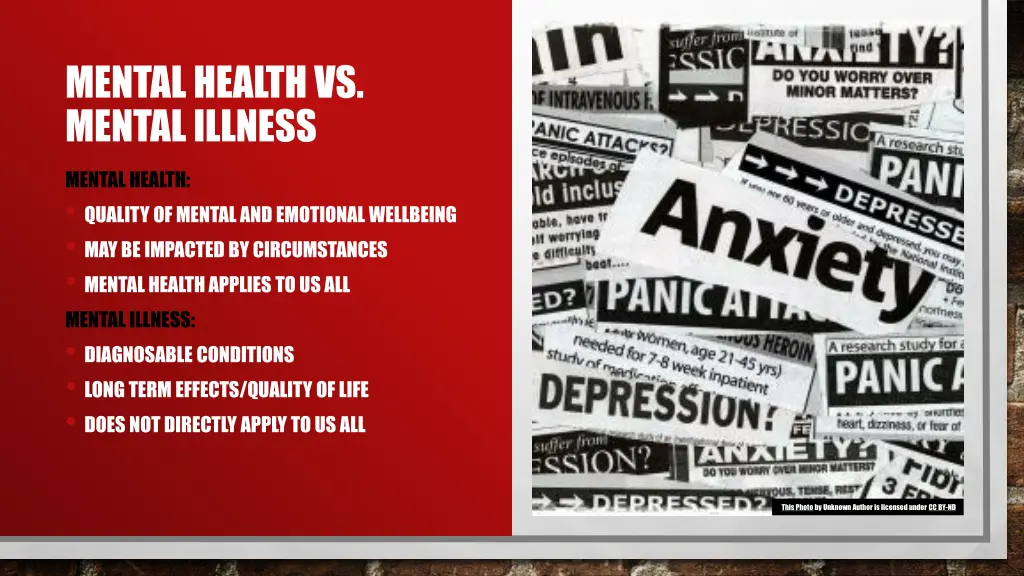 mental health vs mental illness