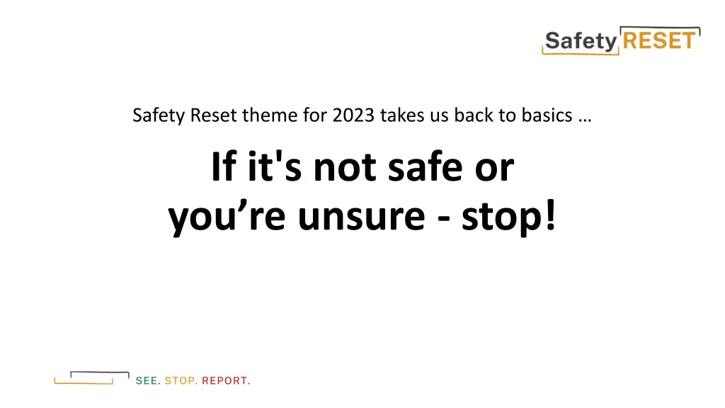 safety reset theme for 2023 takes us back