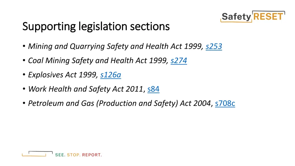 supporting legislation sections supporting