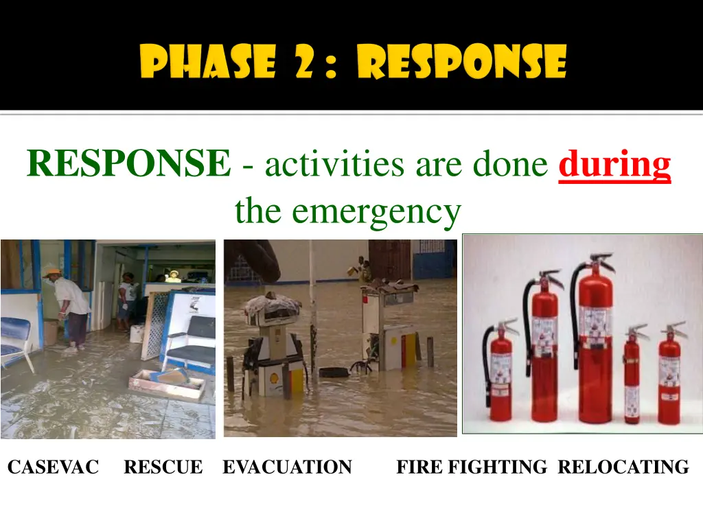 response activities are done during the emergency