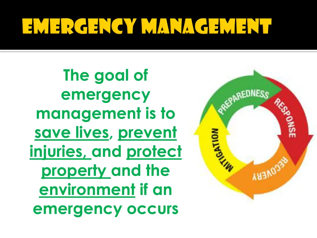 the goal of emergency management is to save lives