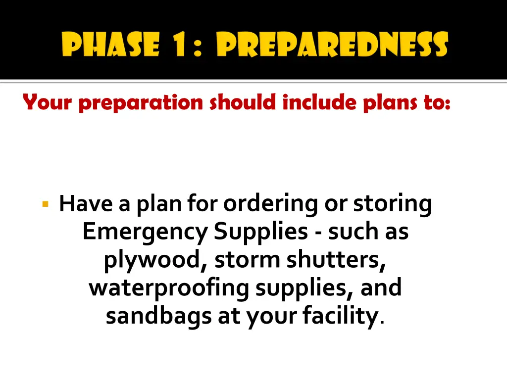 your preparation should include plans to 7