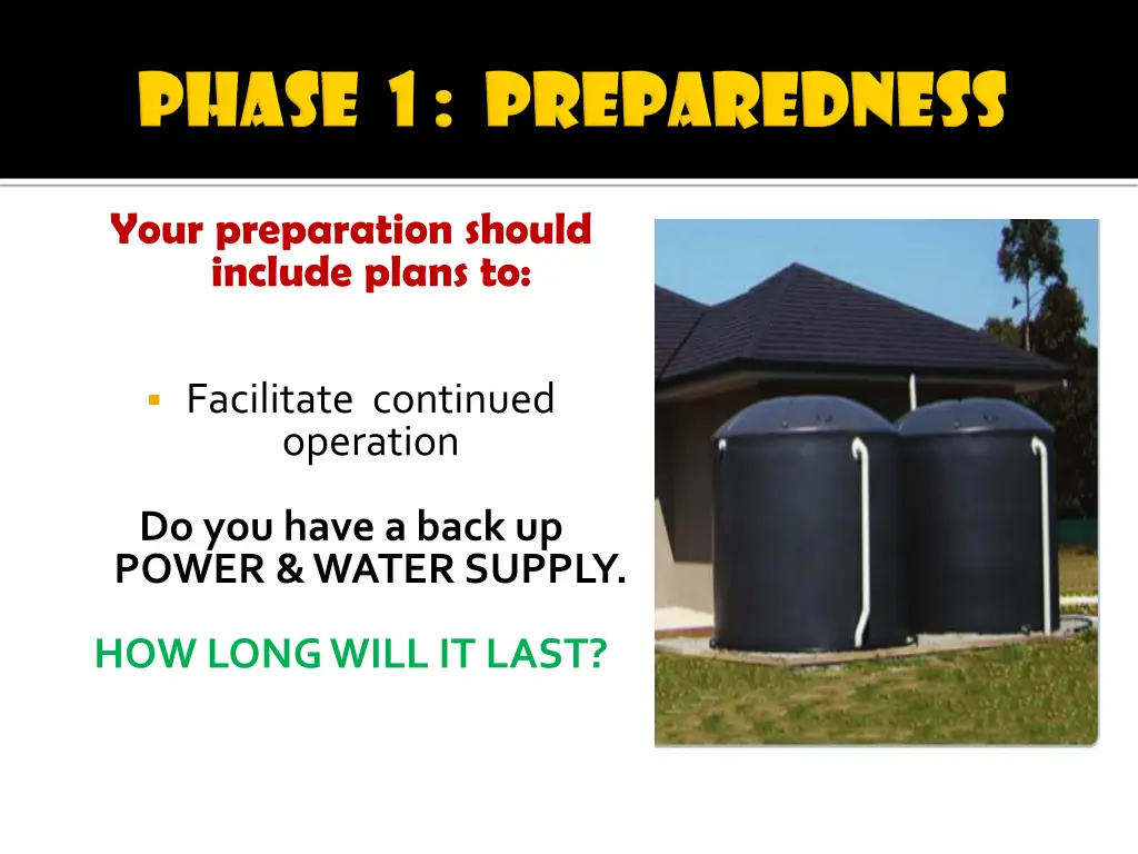 your preparation should include plans to 8