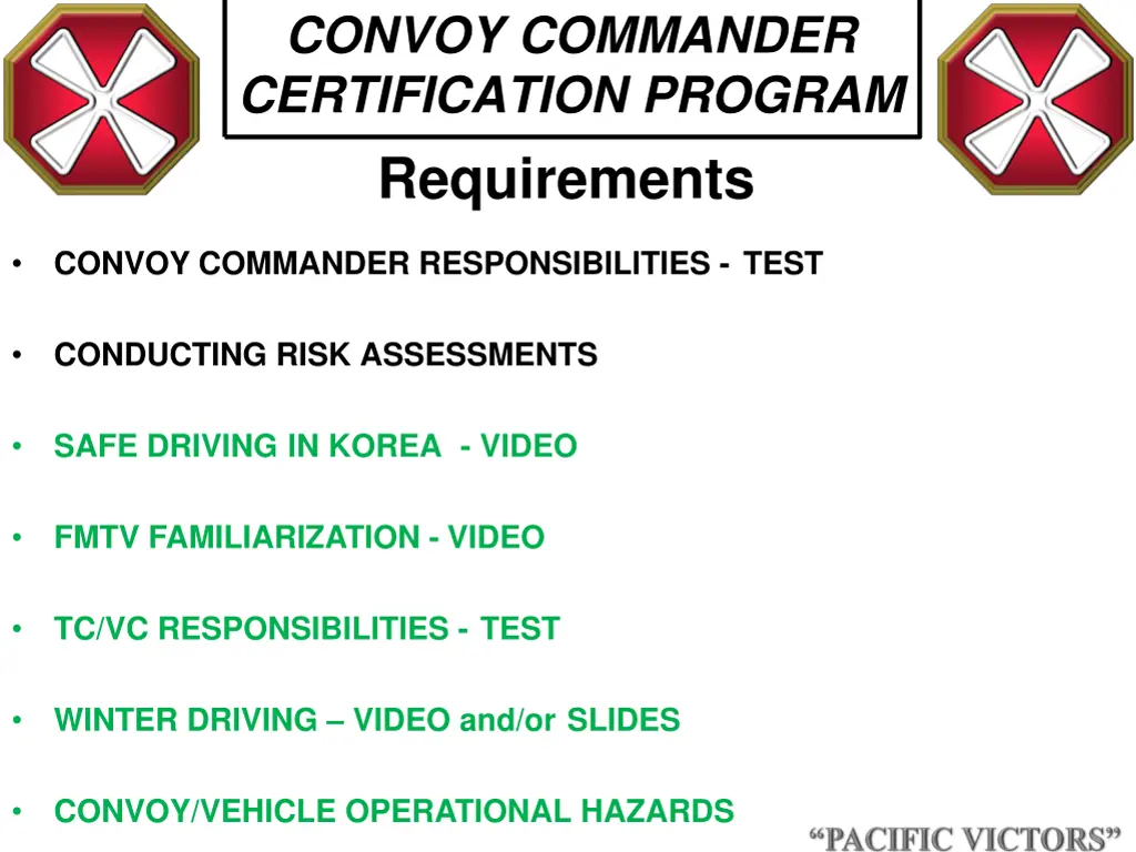 convoy commander certification program 1