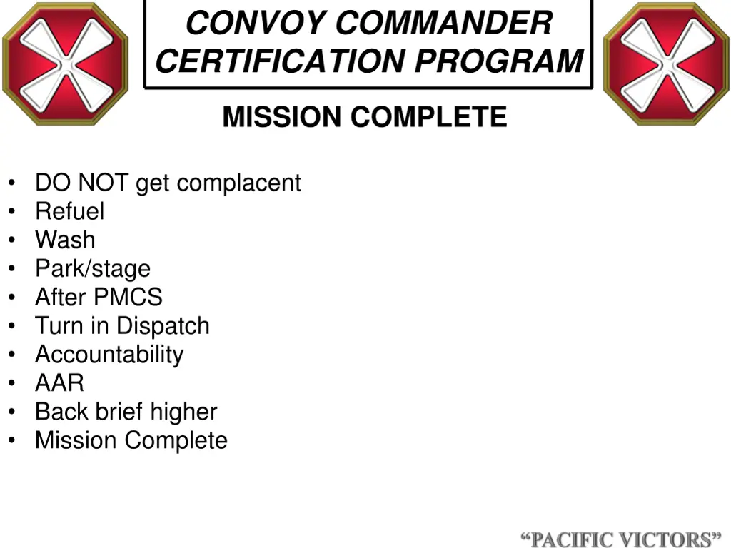 convoy commander certification program 18