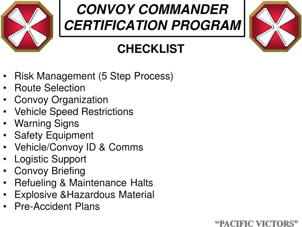 convoy commander certification program 2