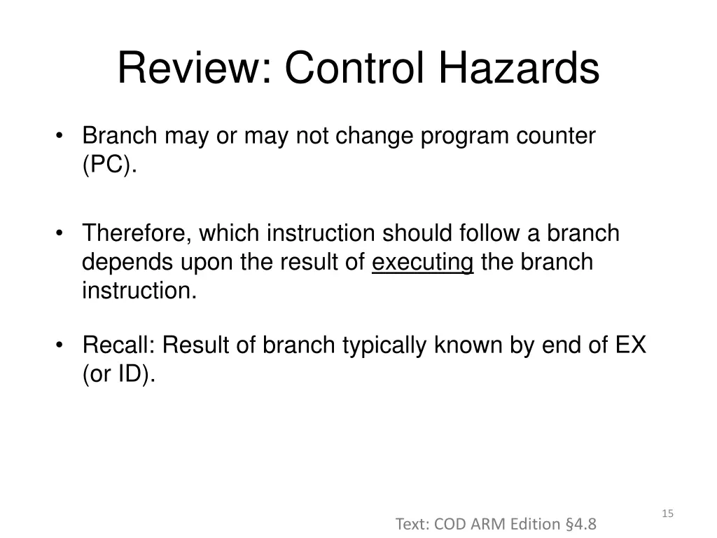 review control hazards