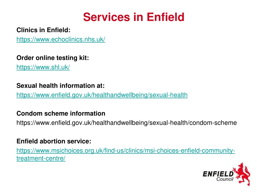 services in enfield