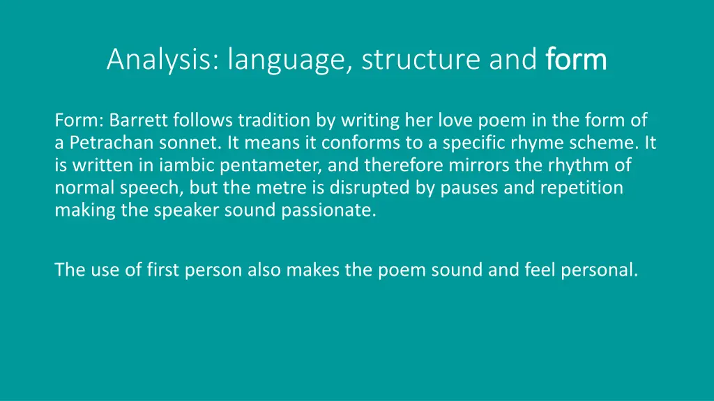 analysis language structure and form