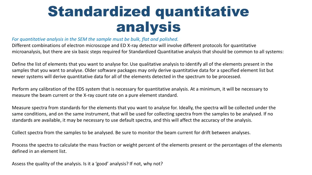 standardized quantitative analysis