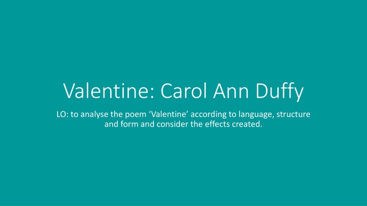 valentine carol ann duffy