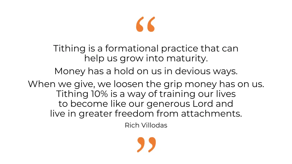 tithing is a formational practice that can help