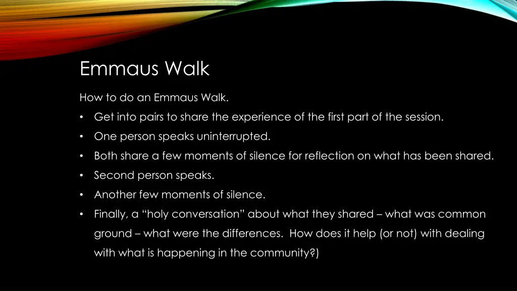 emmaus walk