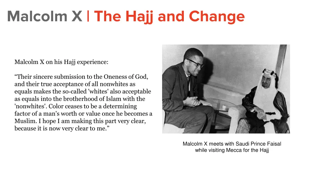 malcolm x the hajj and change