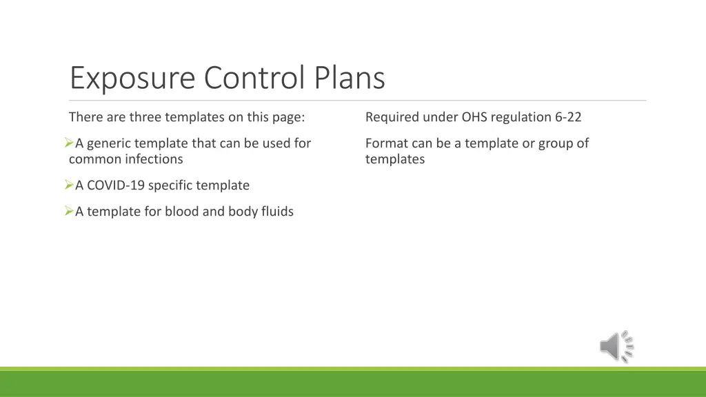 exposure control plans