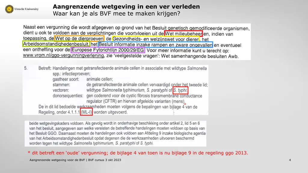 aangrenzende wetgeving in een ver verleden waar