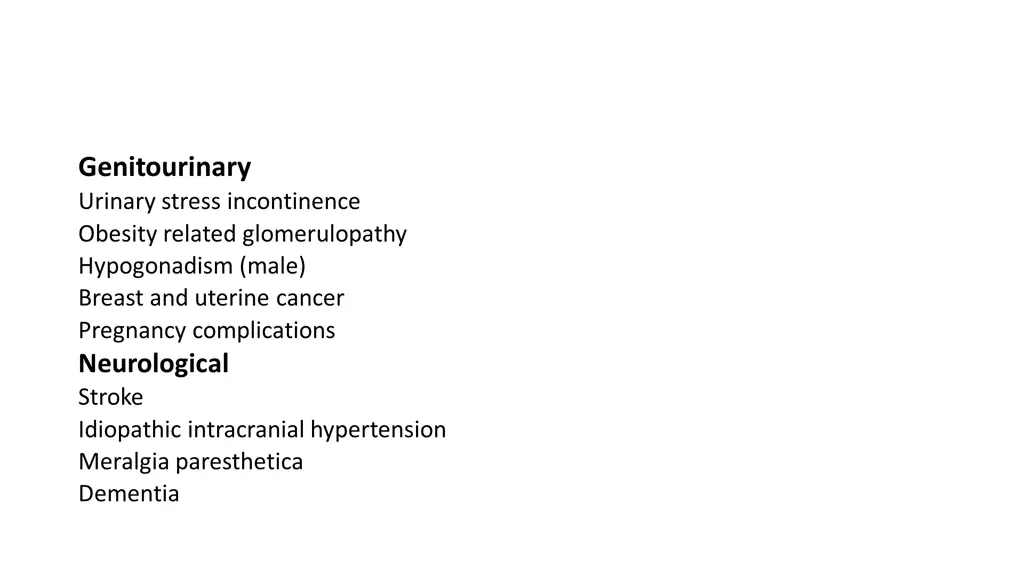 genitourinary urinary stress incontinence obesity