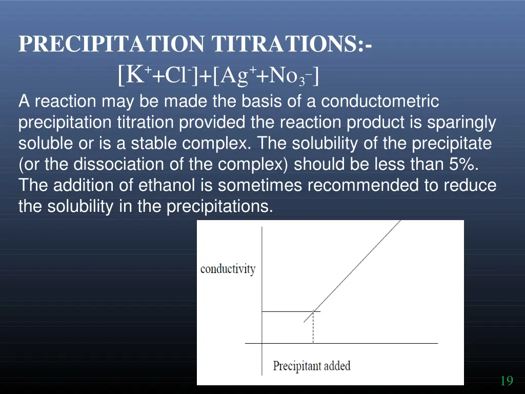 precipitation titrations k cl ag no a reaction