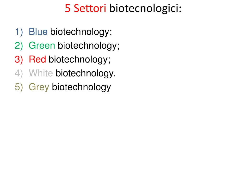 5 settori biotecnologici