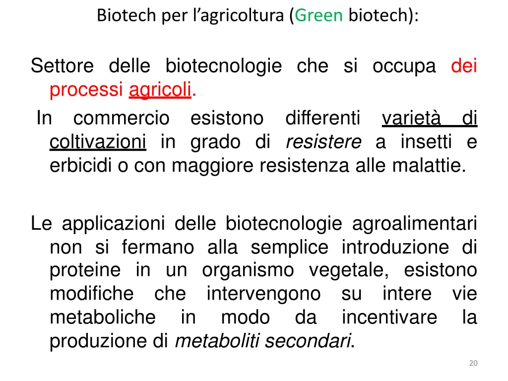 biotech per l agricoltura green biotech