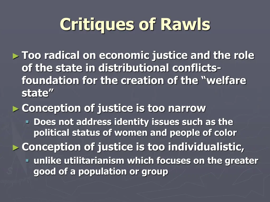 critiques of rawls