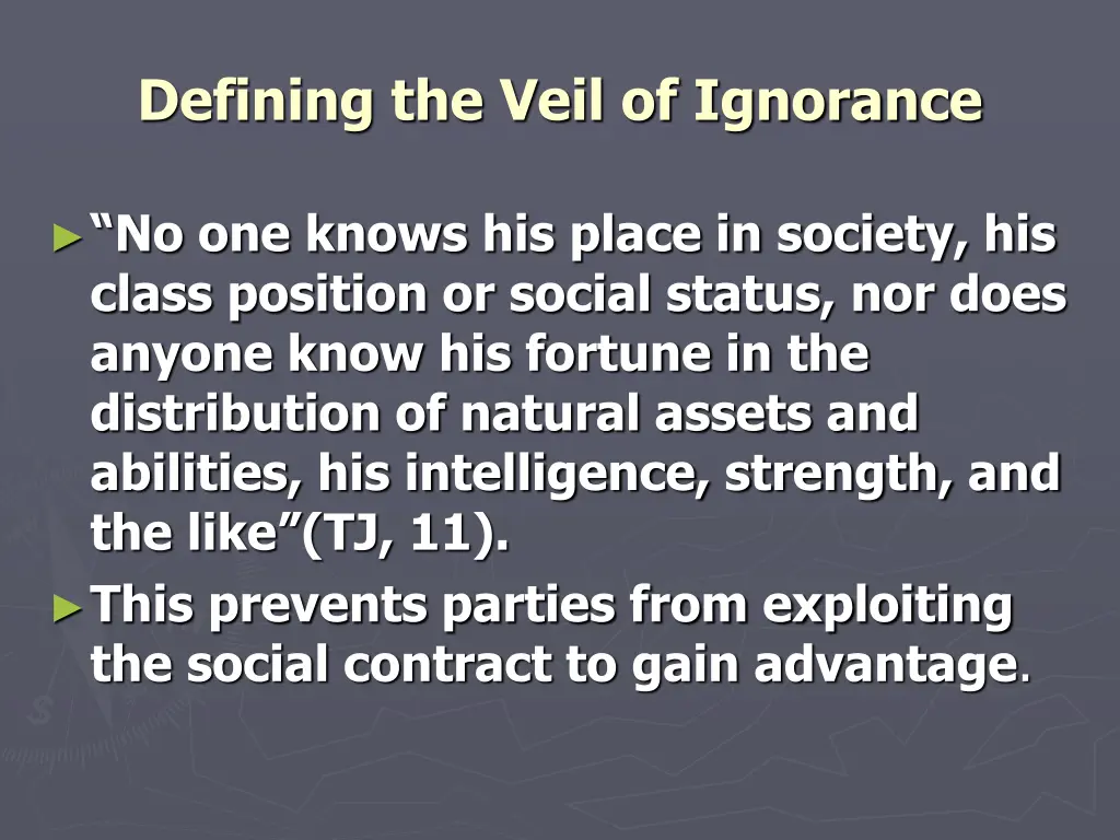 defining the veil of ignorance