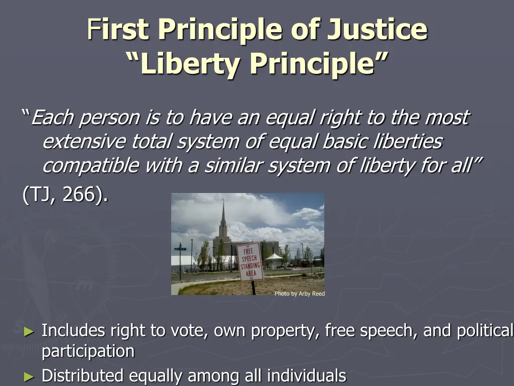 f irst principle of justice liberty principle