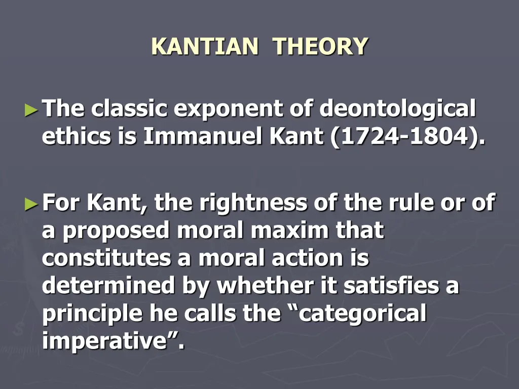 kantian theory