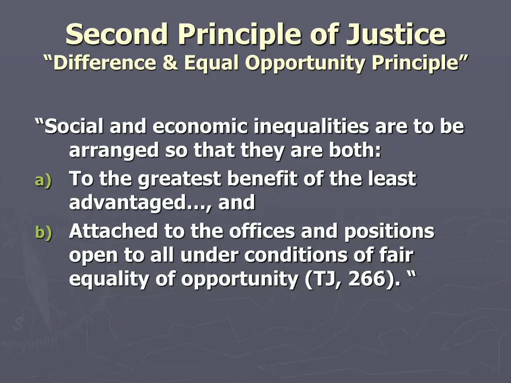 second principle of justice difference equal