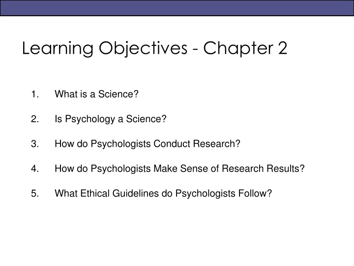 learning objectives chapter 2