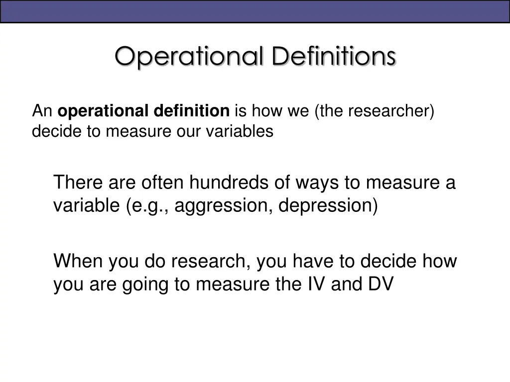 operational definitions