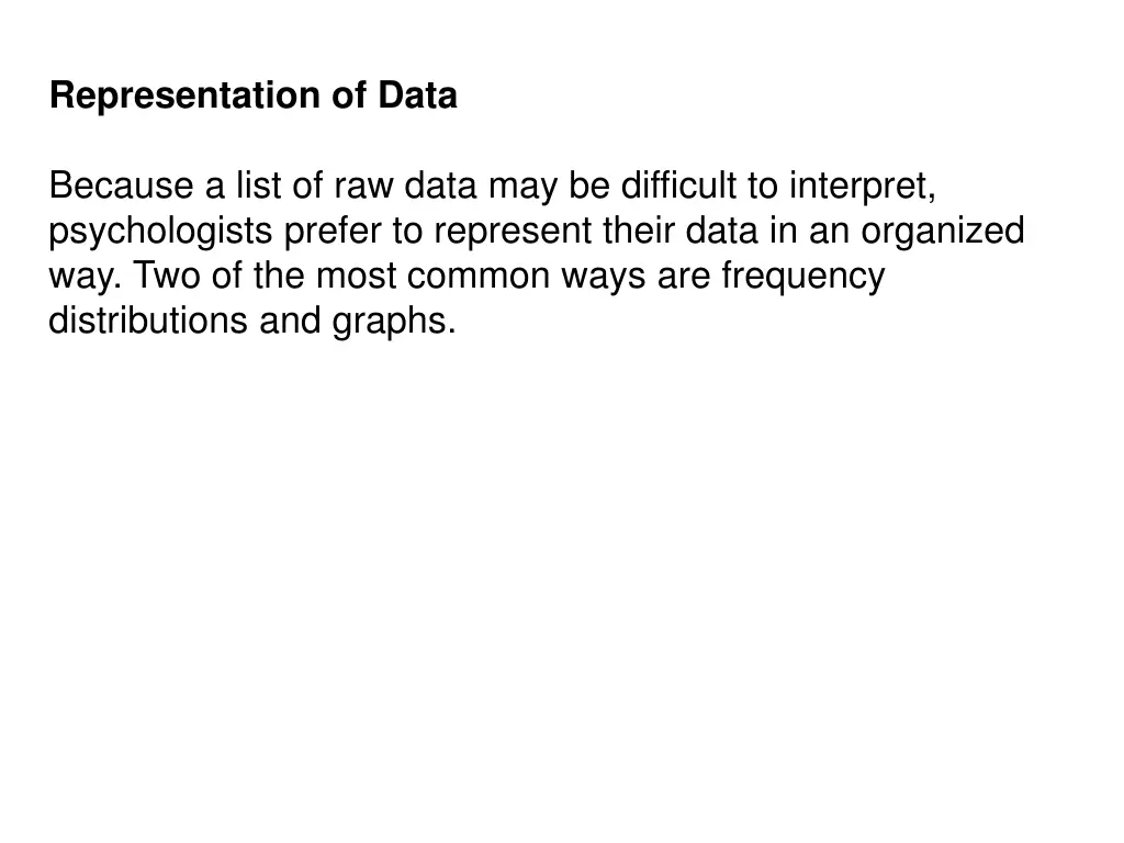 representation of data