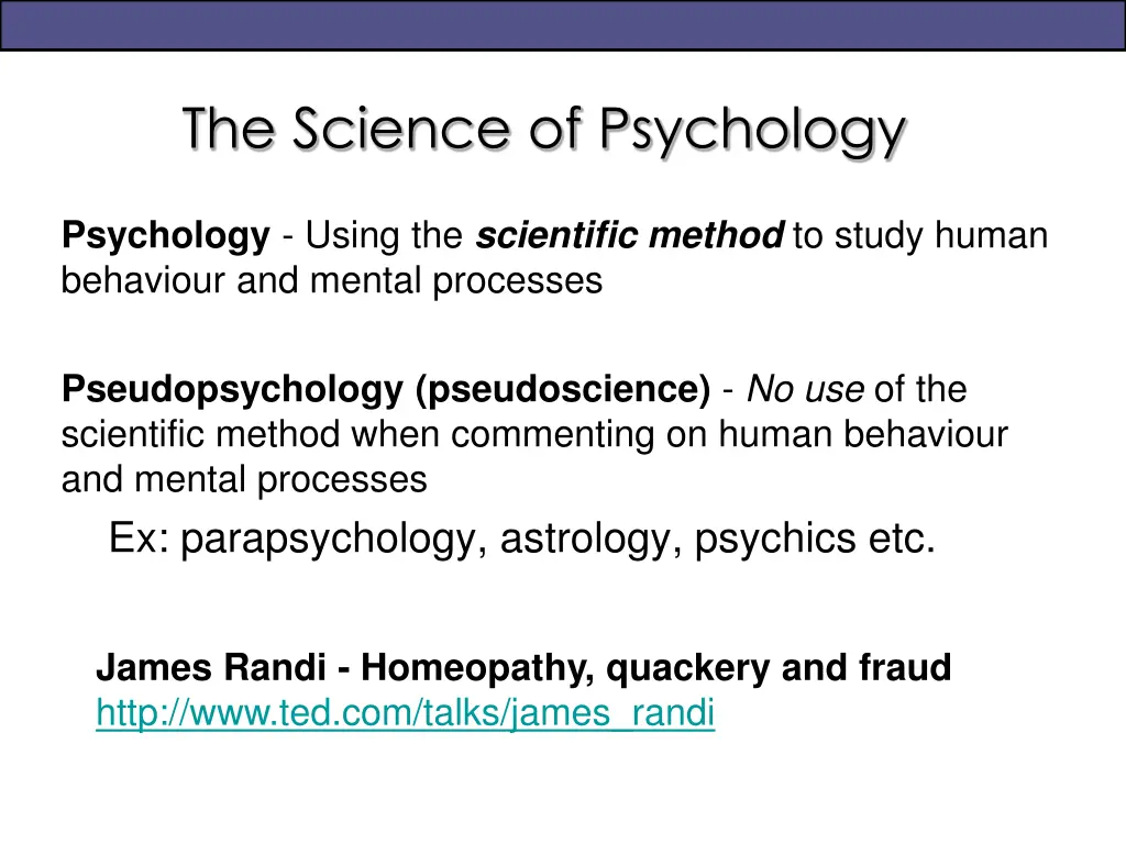 the science of psychology