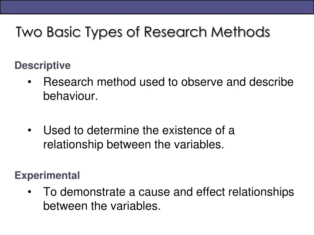 two basic types of research methods