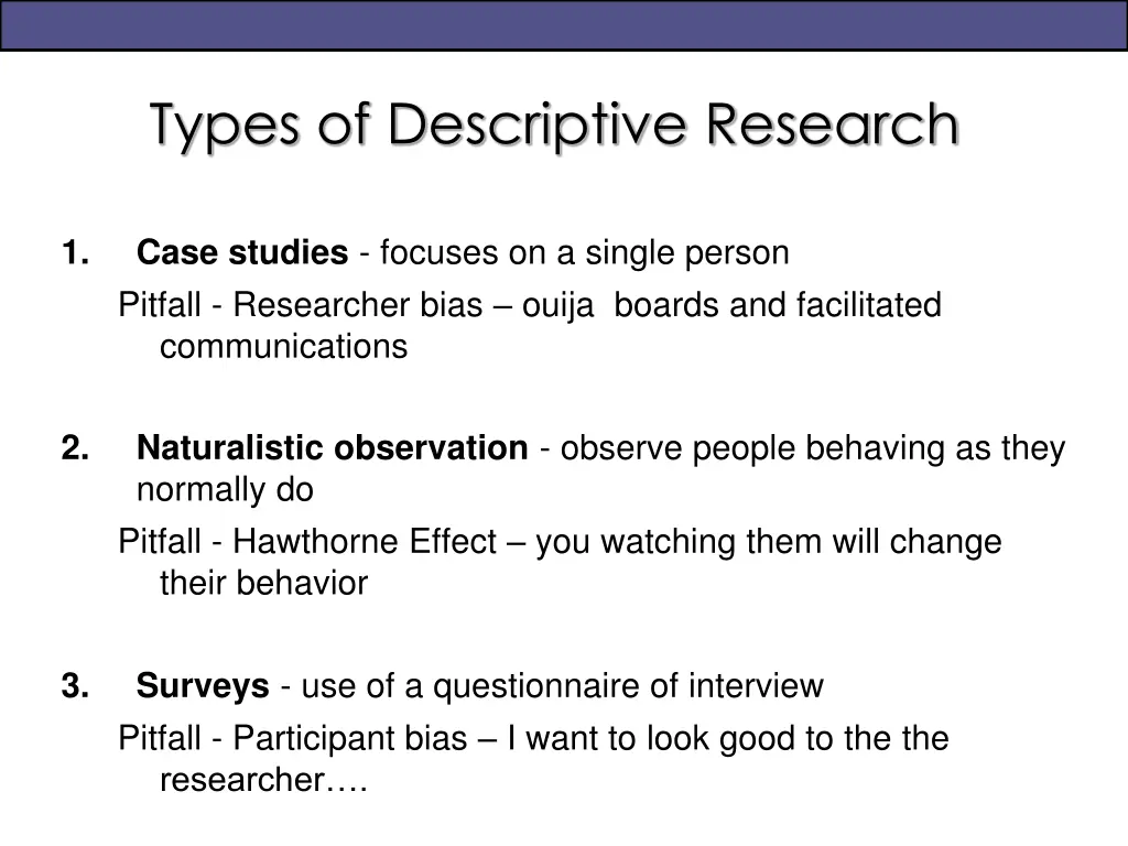 types of descriptive research