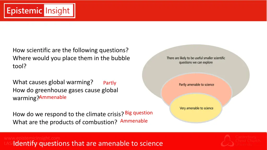 how scientific are the following questions where