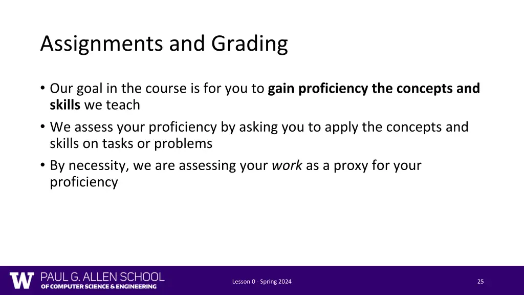 assignments and grading