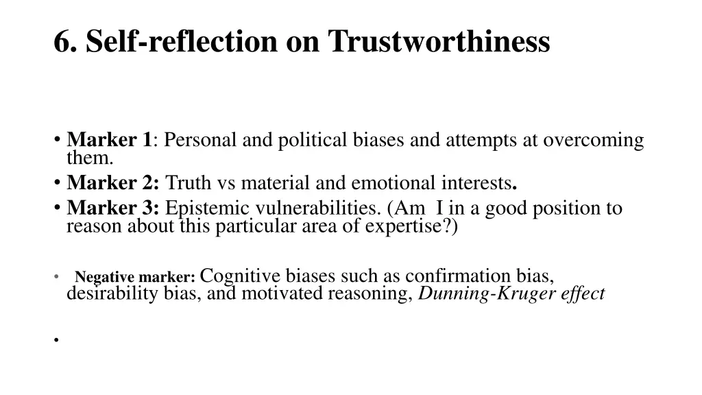 6 self reflection on trustworthiness