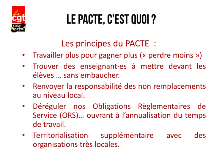 les principes du pacte travailler plus pour