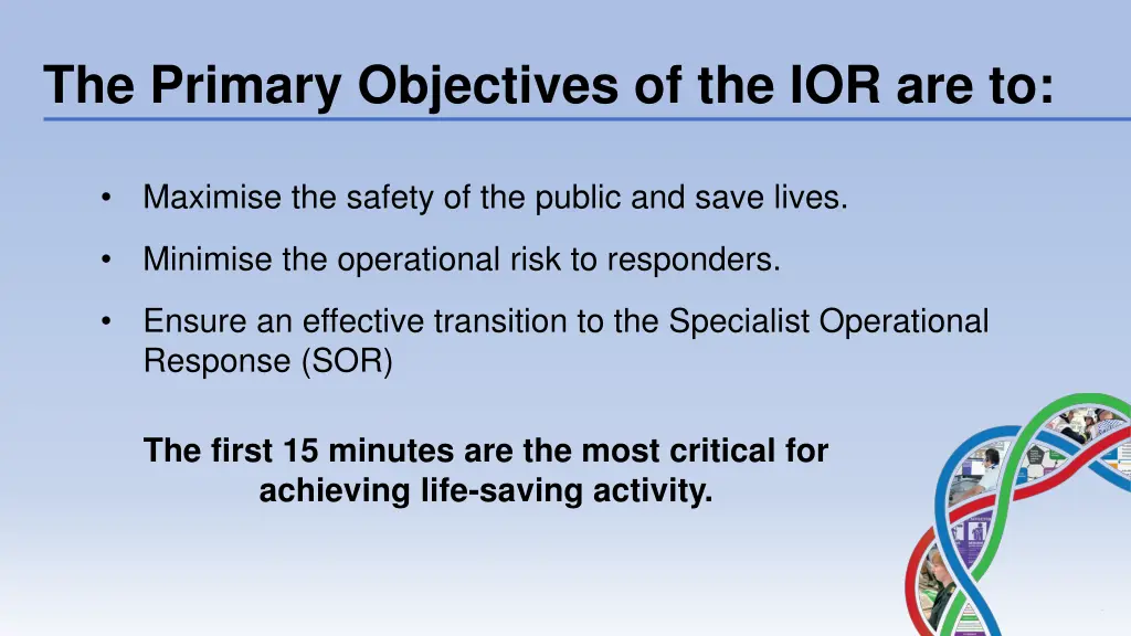 the primary objectives of the ior are to