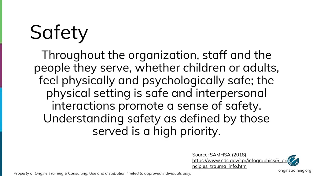safety throughout the organization staff