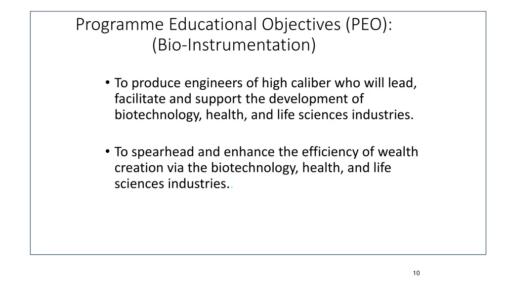 programme educational objectives