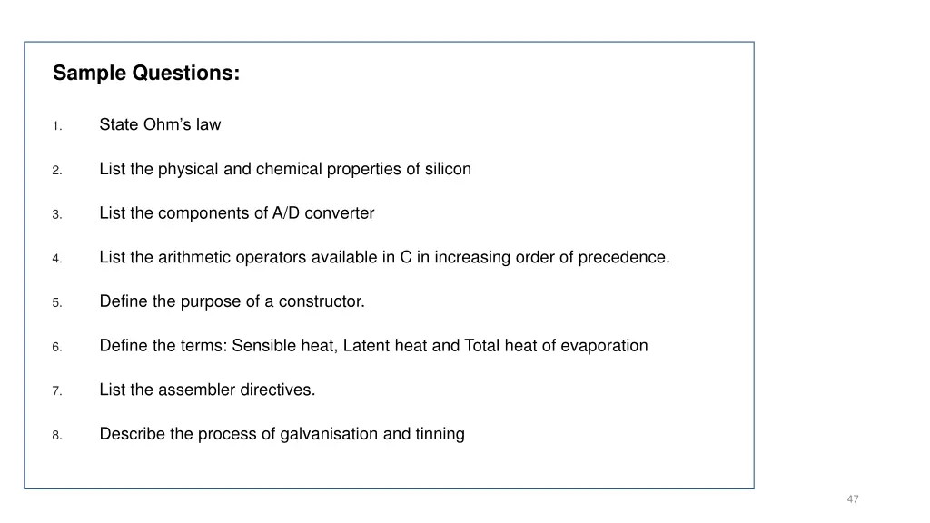 sample questions