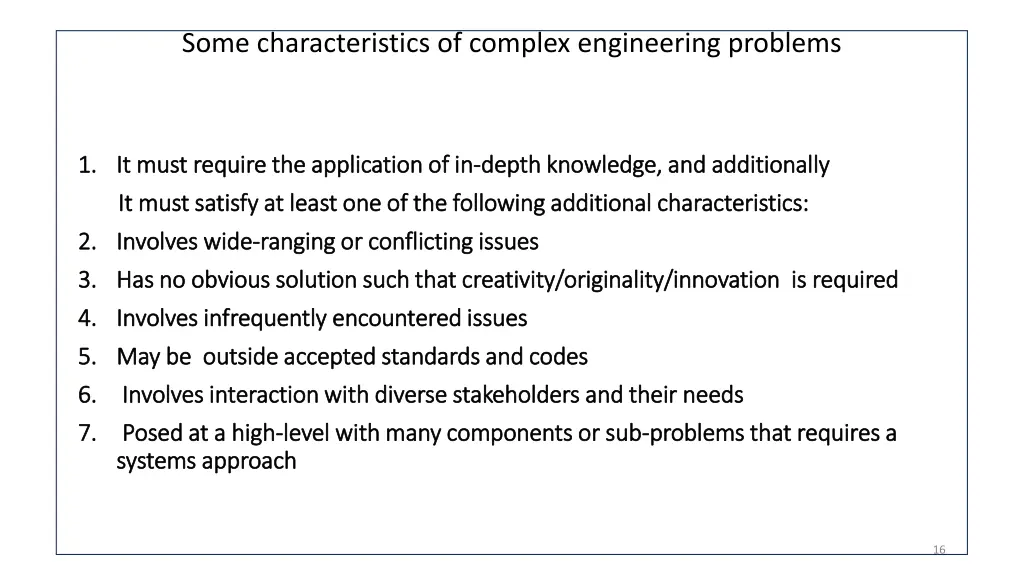 some characteristics of complex engineering