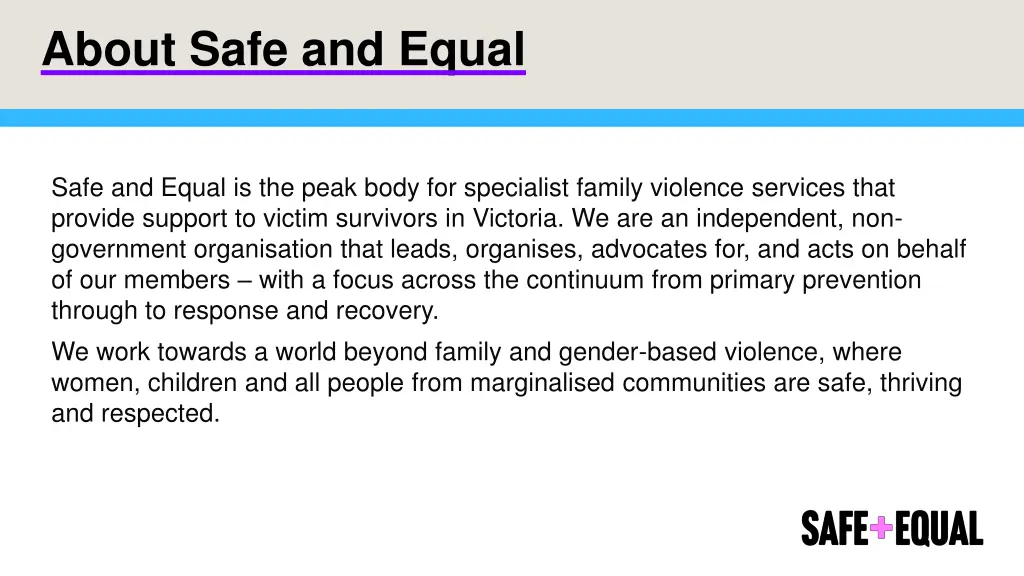 about safe and equal