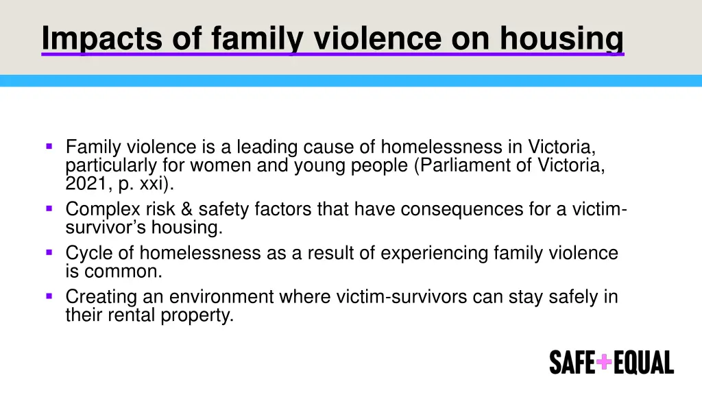 impacts of family violence on housing